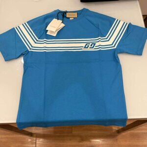 Blue Striped Gucci T-shirt Size Small New with tags